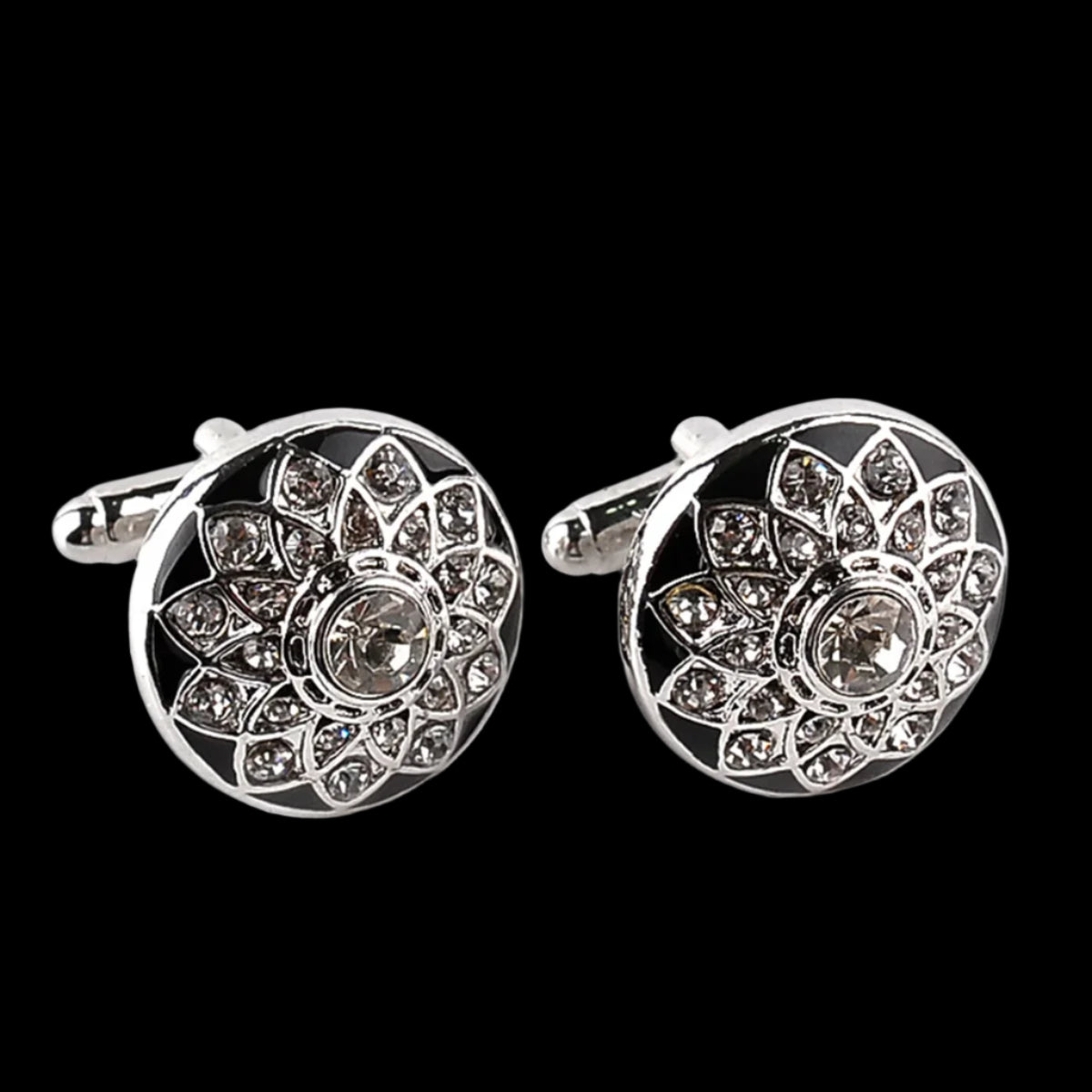 Silver Crystal Mandela Cufflinks