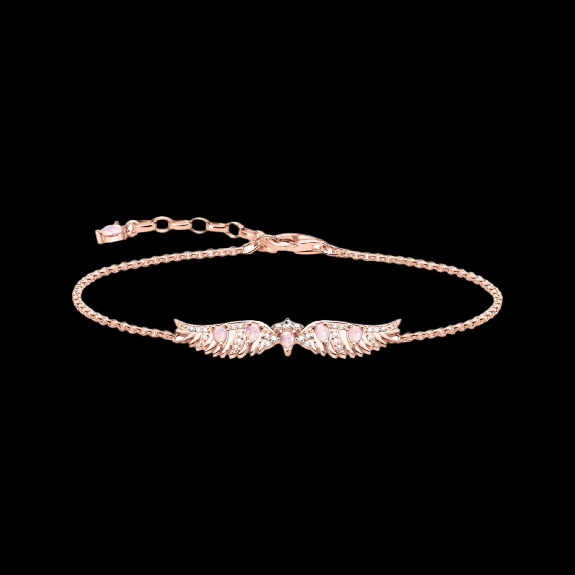 Pink Topaz and Moissanite Diamond 18k Rose Gold Phoenix Bracelet