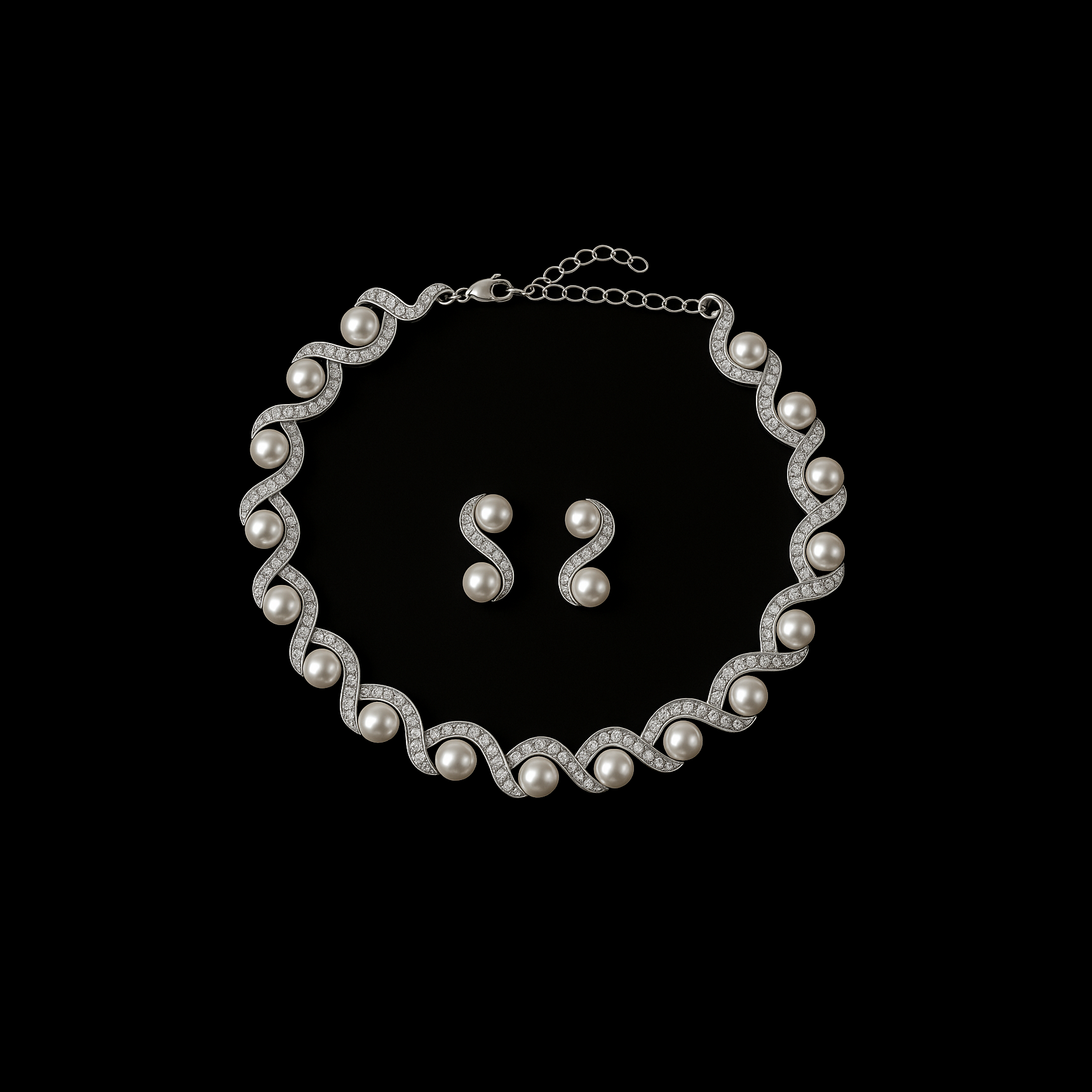 Freshwater Pearl 18k White Gold Set