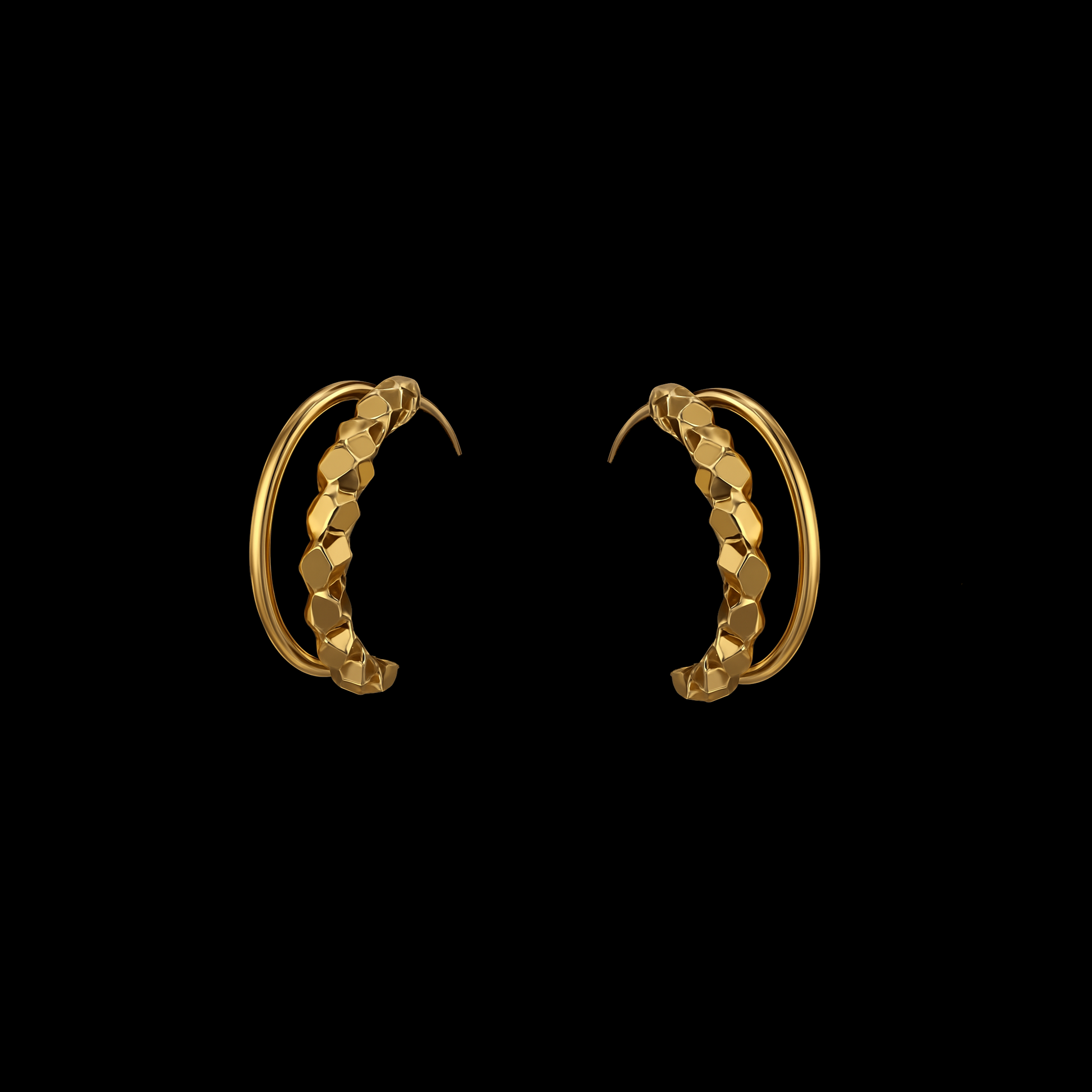 Gold Geometric Hoop Earrings