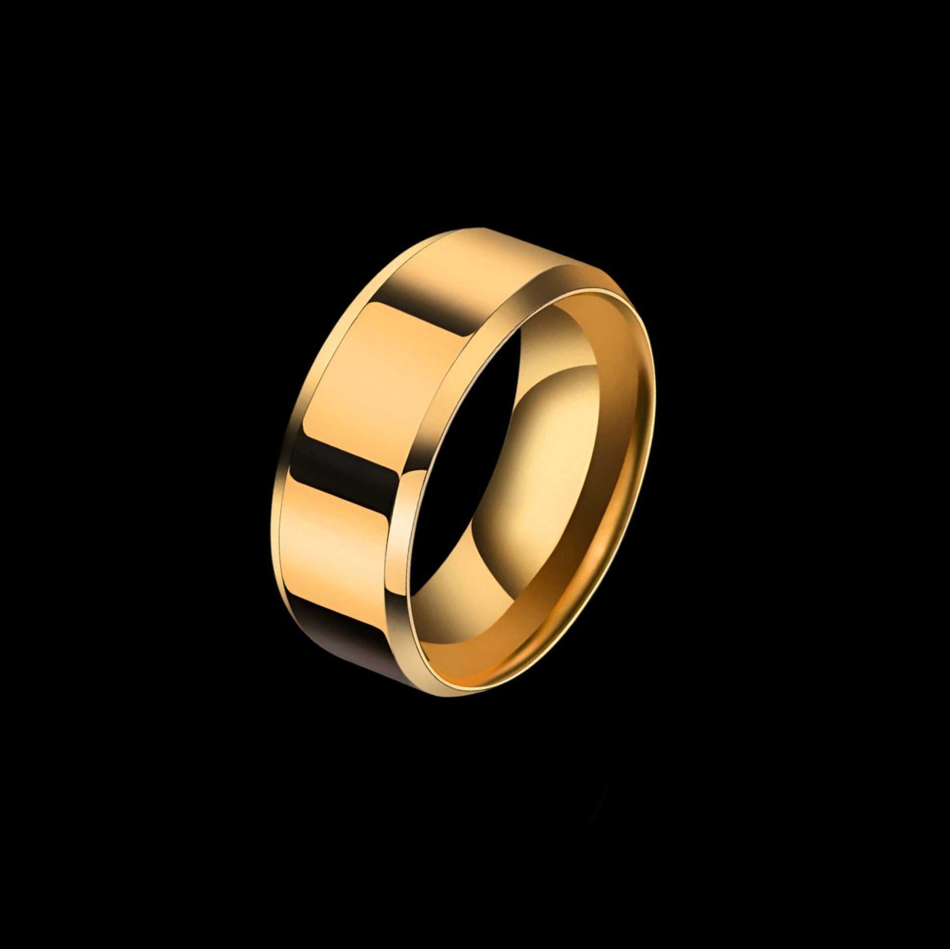 Gold Titanium Stainless Steel Wedding Ring