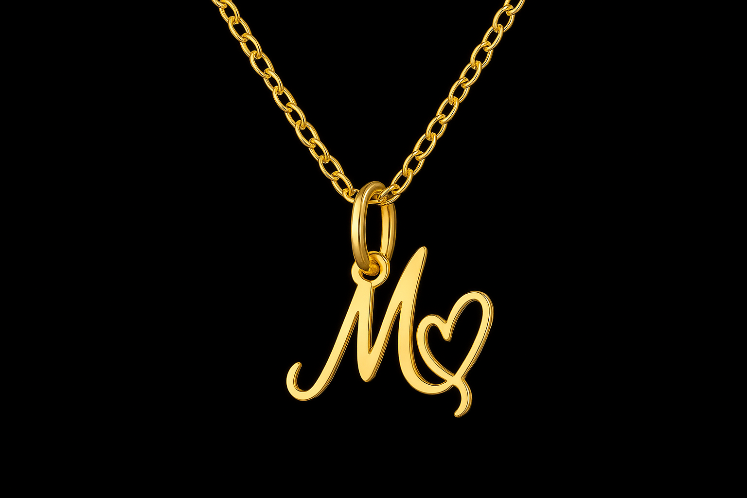 High Quality Gold M Necklace