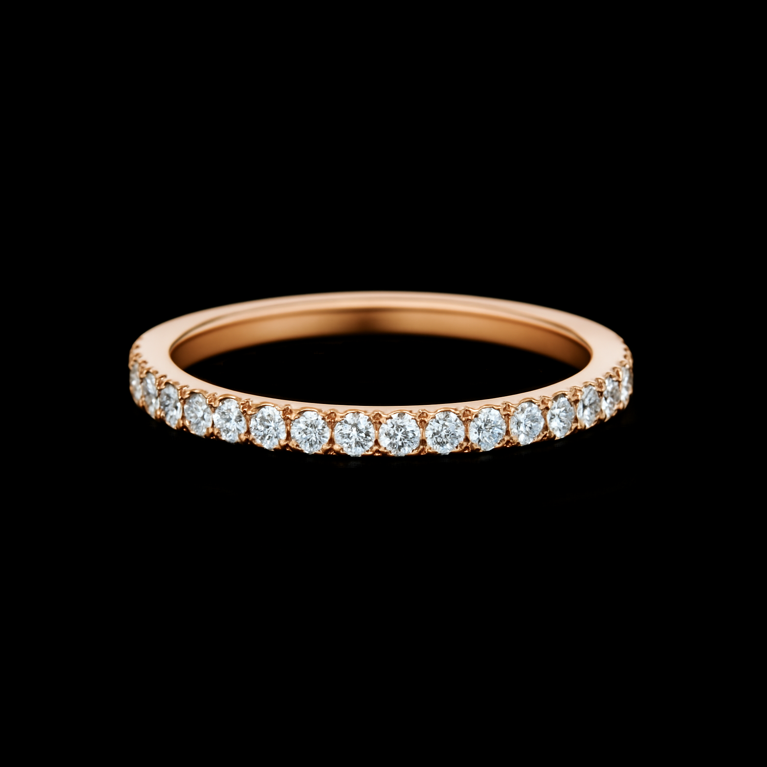 Moissanite Diamond Channel Rose Gold Wedding Ring