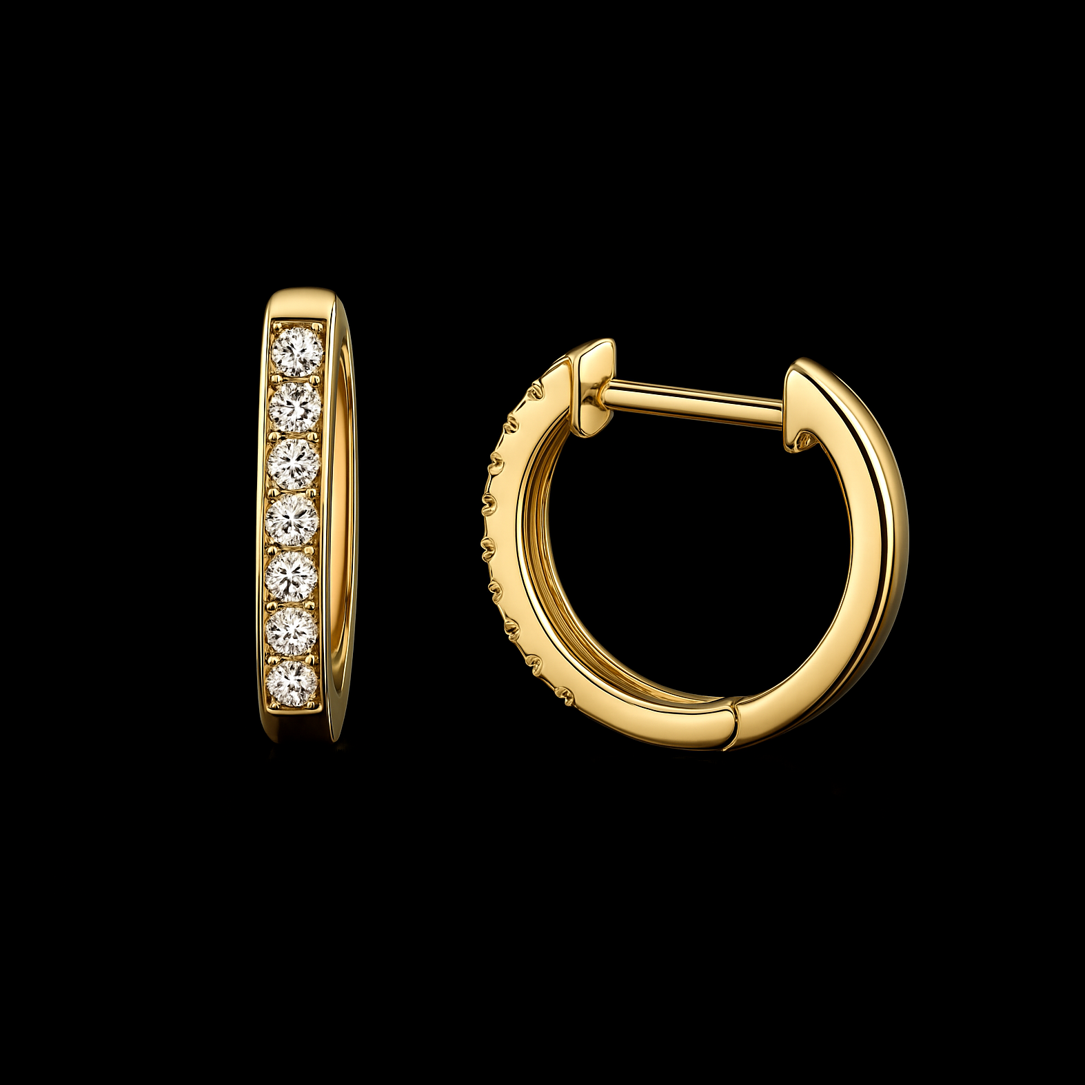 Moissanite Gold Huggie Earrings