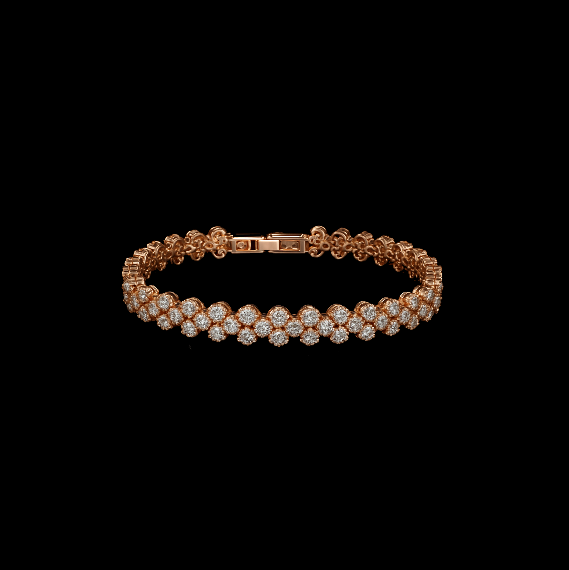 Elegant Rose Gold Crystal Tennis Bracelet