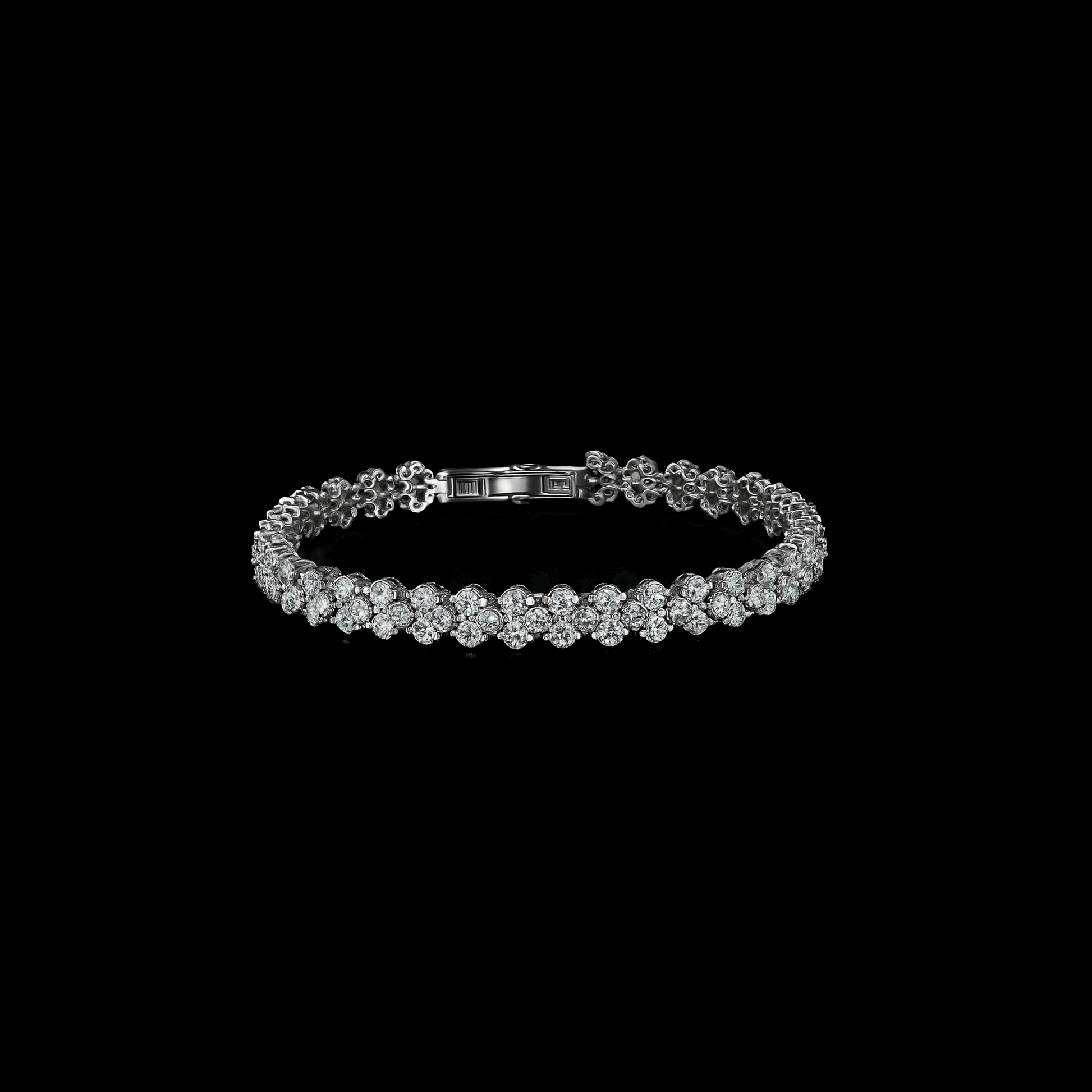 Elegant Sterling Silver Crystal Tennis Bracelet