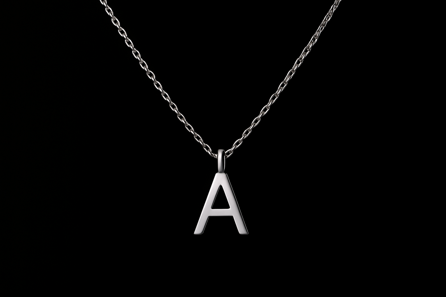 Sterling Silver Initial Letter Necklace - Personalised Pendant