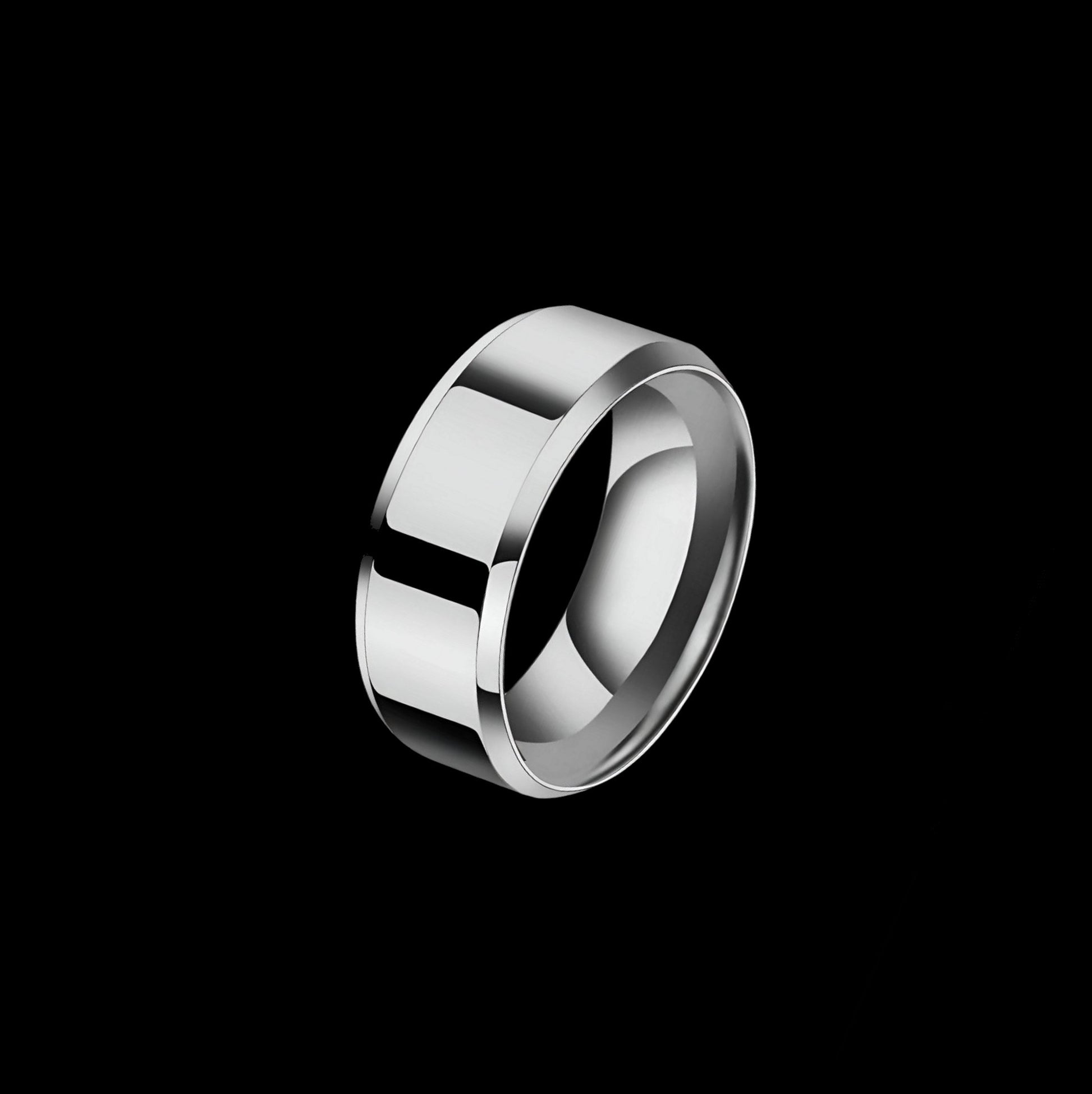 Silver Titanium Stainless Steel Wedding Ring