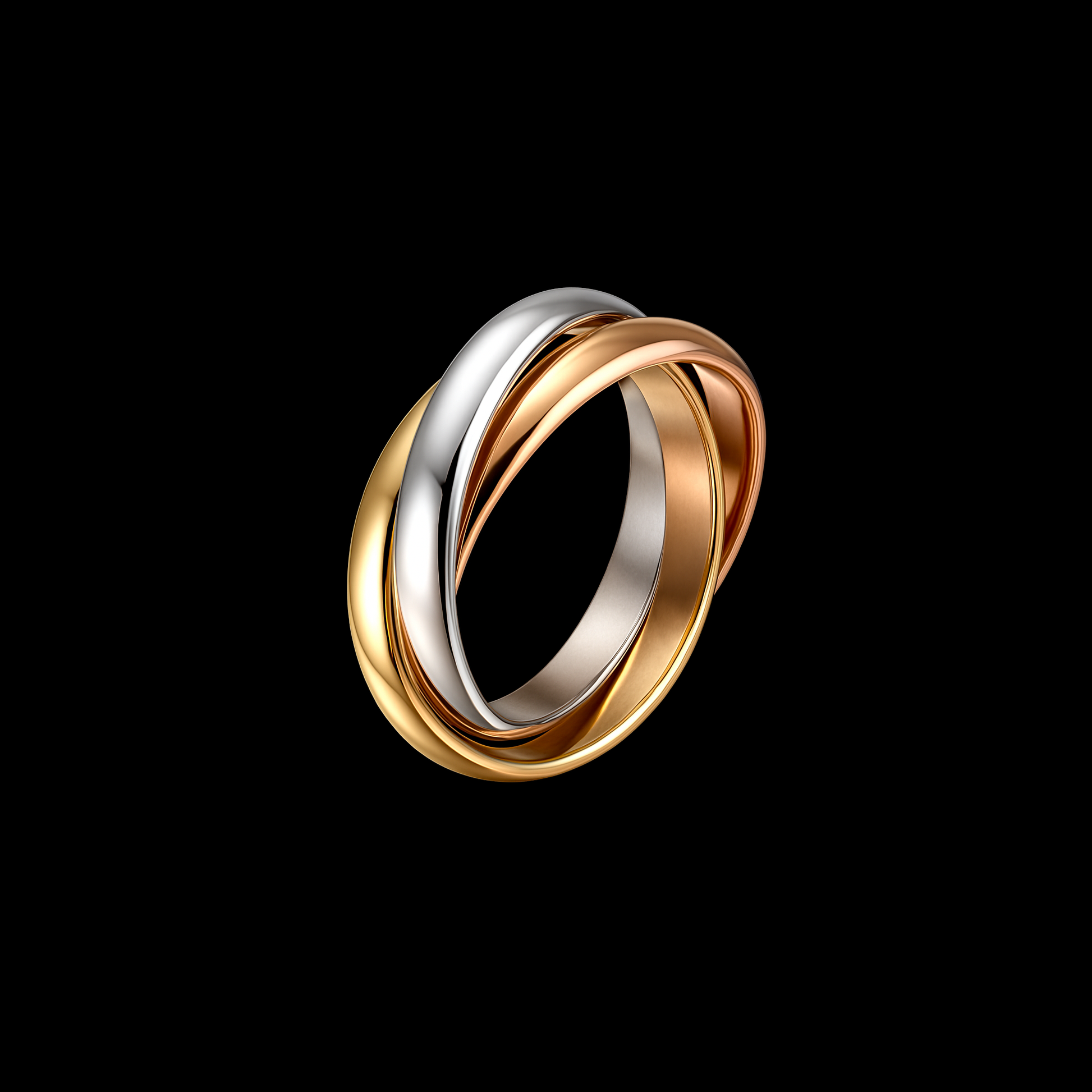 White, Yellow an Rose Gold Classic Ring