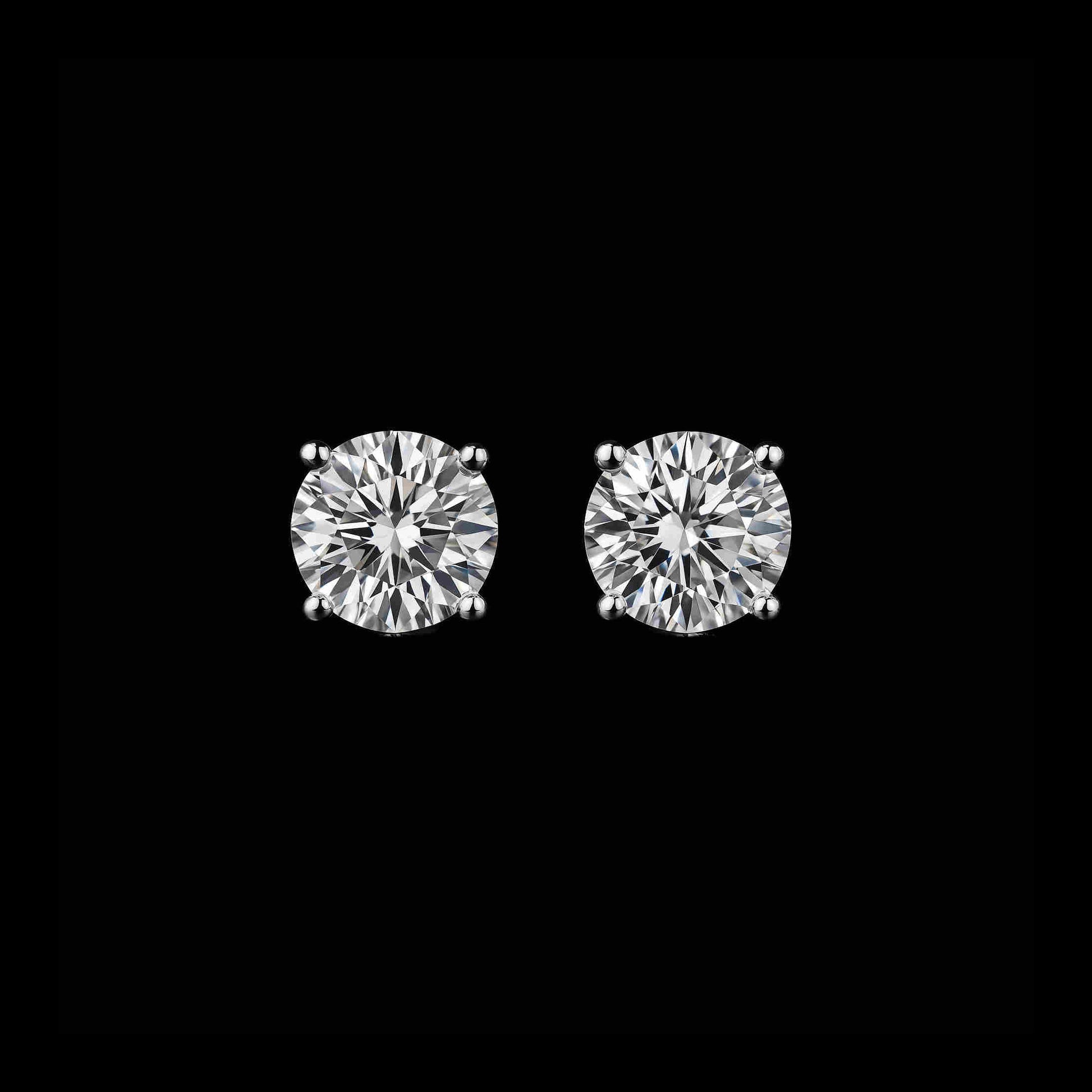 1.5Ct Moissanite Diamond Platinum Gold Rhodium Stud Earrings