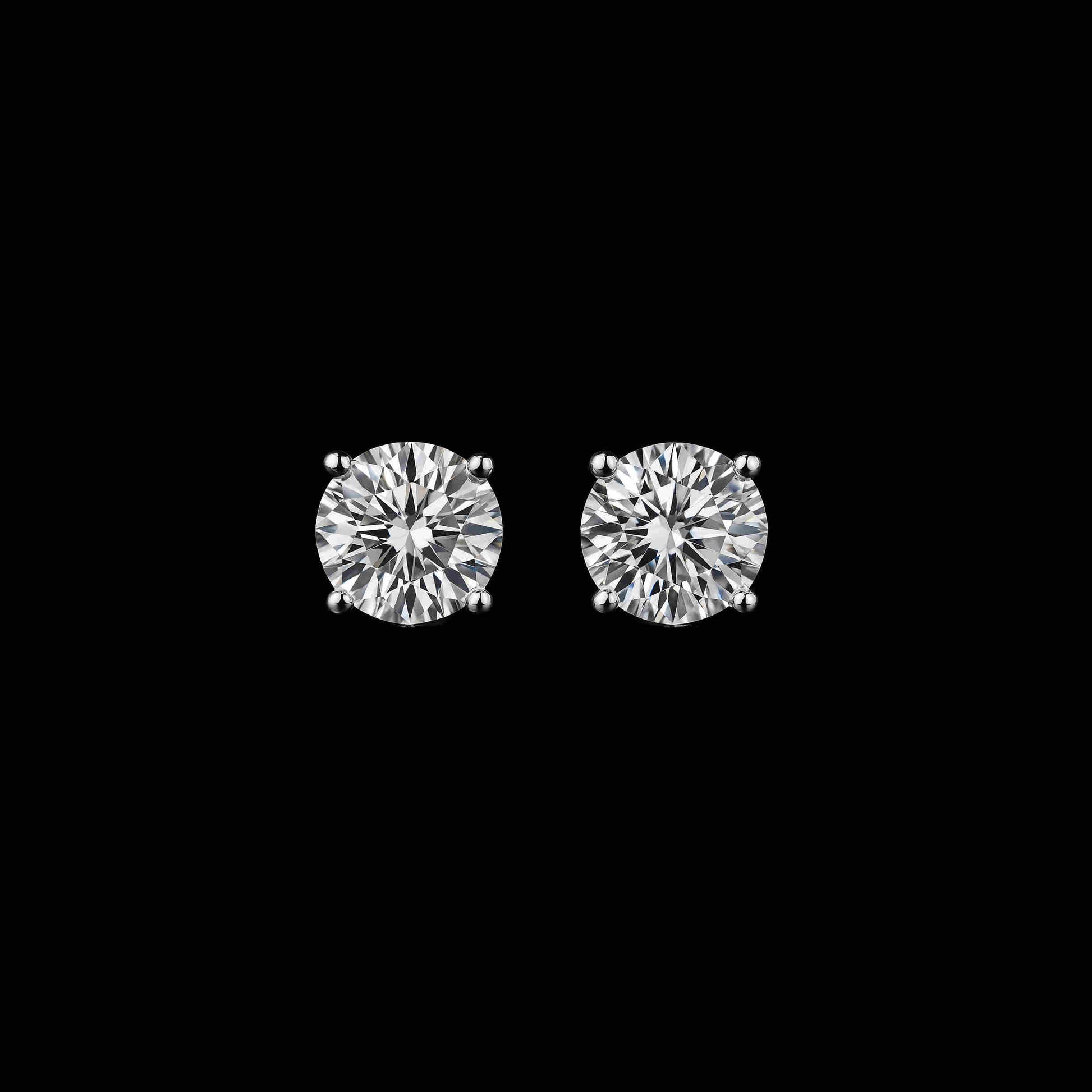 1Ct Moissanite Diamond Platinum Gold Rhodium Stud Earrings