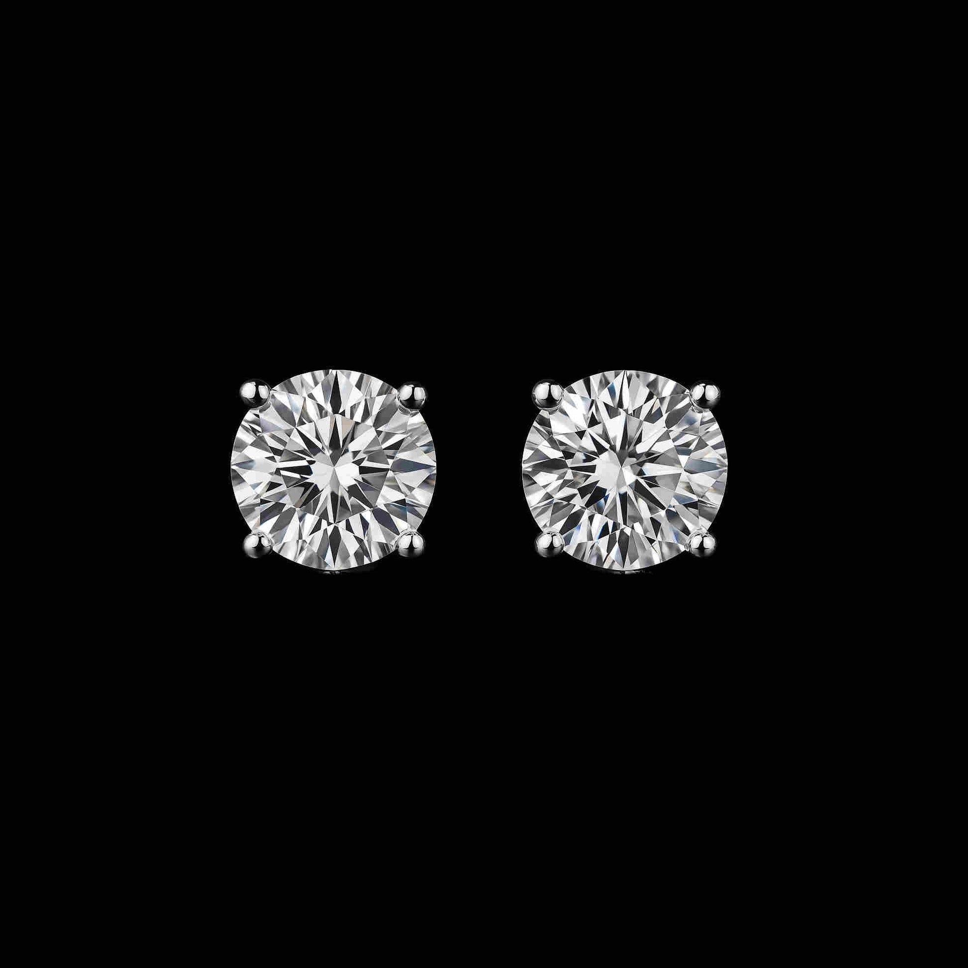 2Ct Moissanite Diamond Platinum Gold Rhodium Stud Earrings