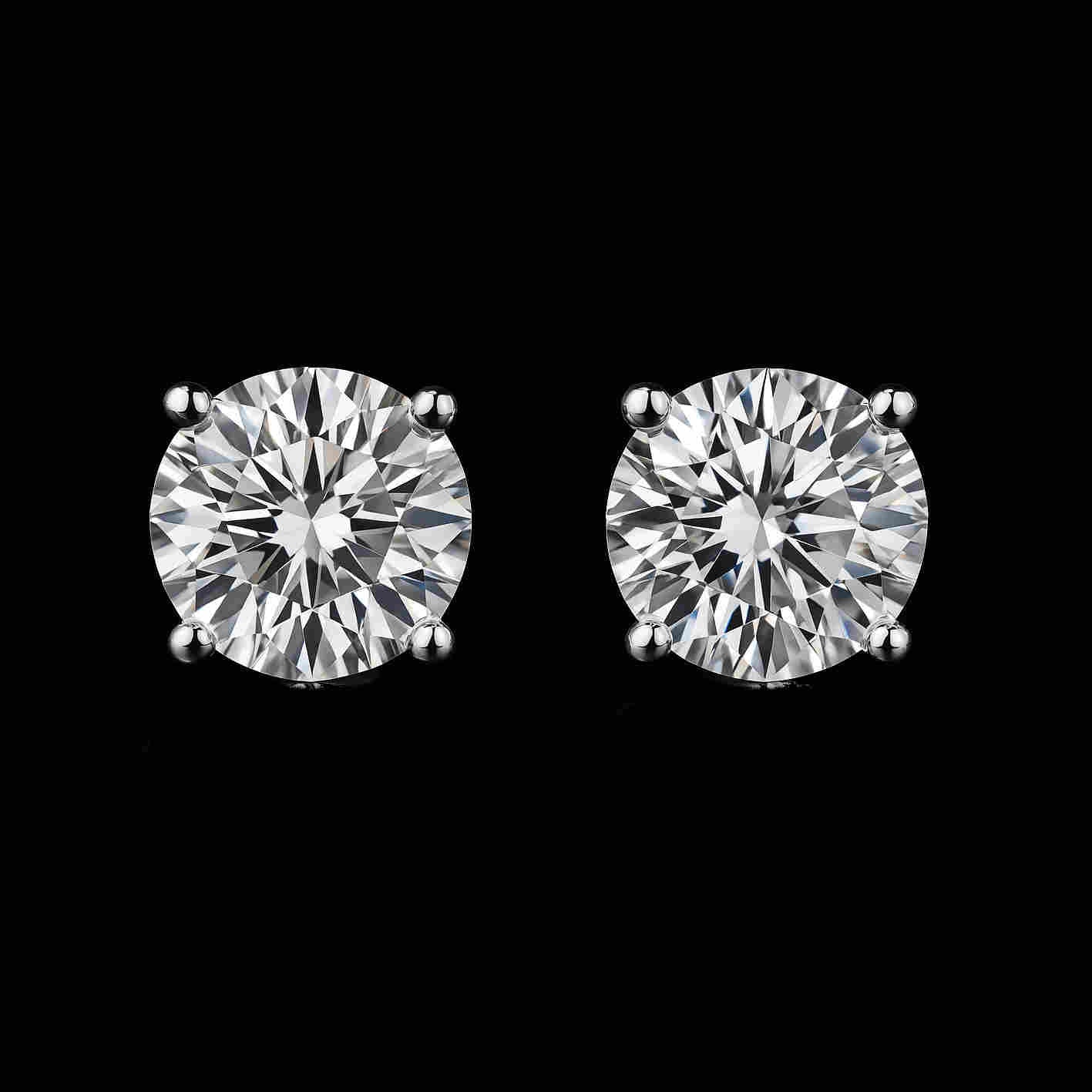 5Ct Moissanite Diamond Platinum Gold Rhodium Stud Earrings