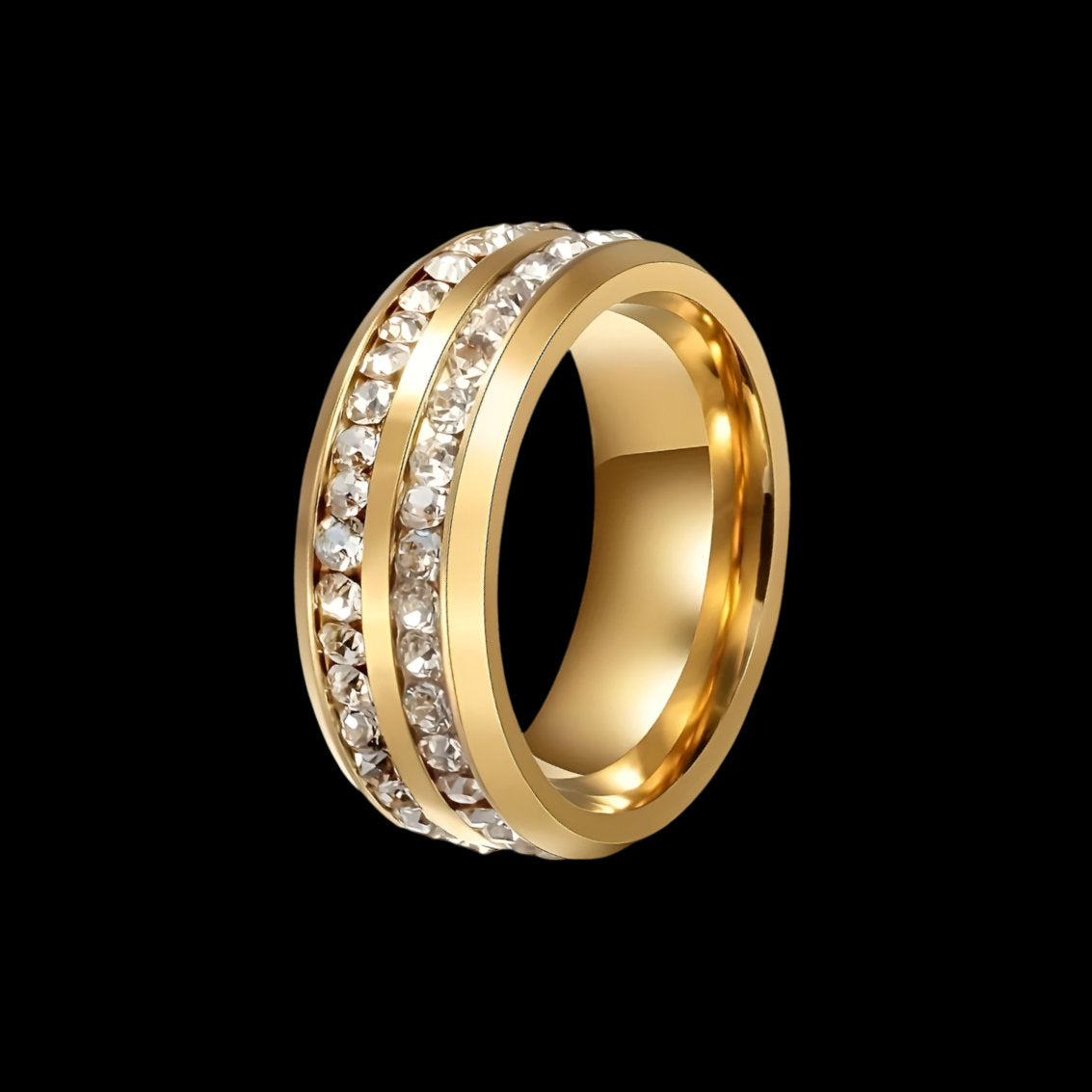 Moissanite Diamond Groom's Multi-Pave Gold Wedding Ring