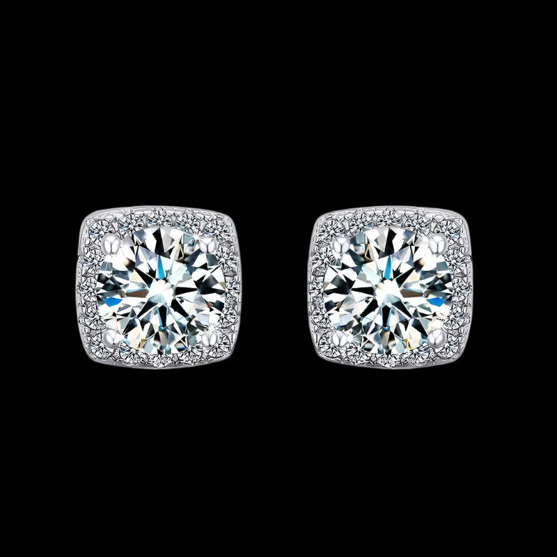 2Ct Per Pair Moissanite VVS1 Sterling Silver Earrings