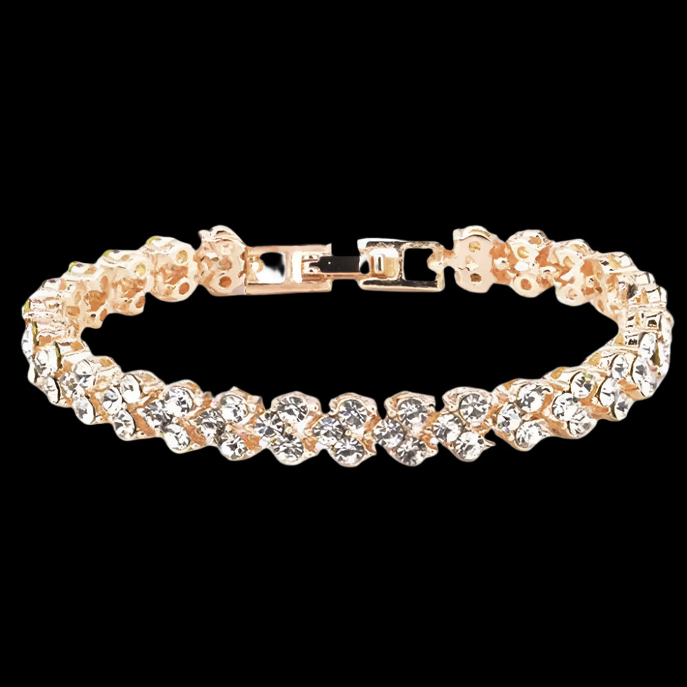 Elegant Gold Crystal Tennis Bracelet