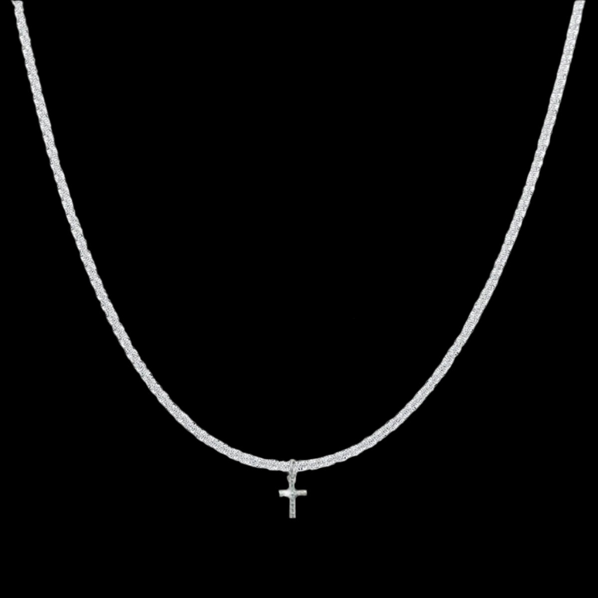 Cauliflower Diamond Cross Necklace