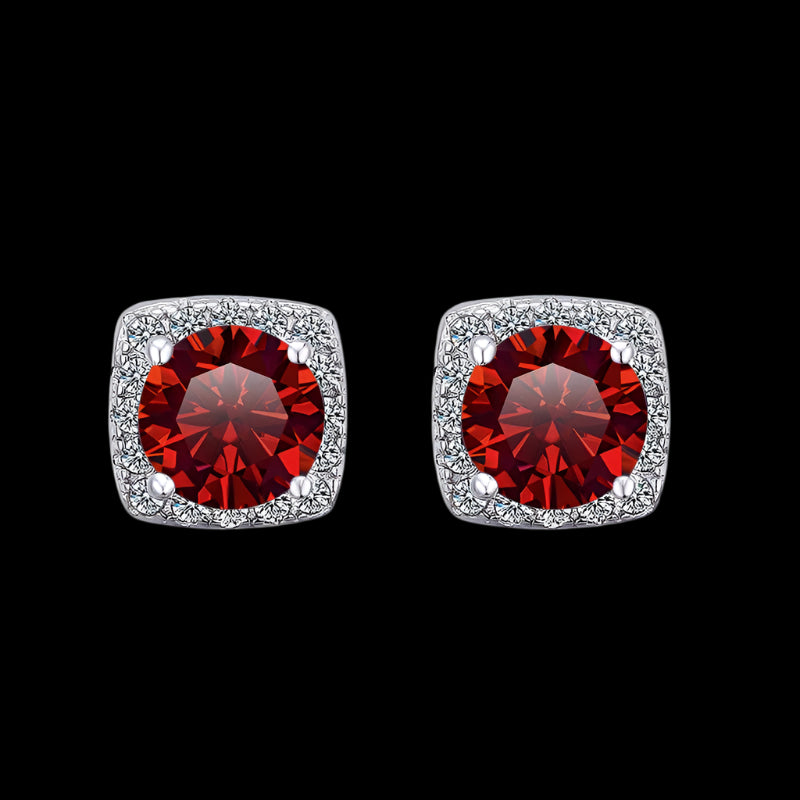2Ct Per Red Moissanite VVS1 Sterling Silver Earrings