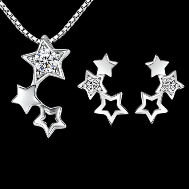 Sterling Silver Moissanite Star Set