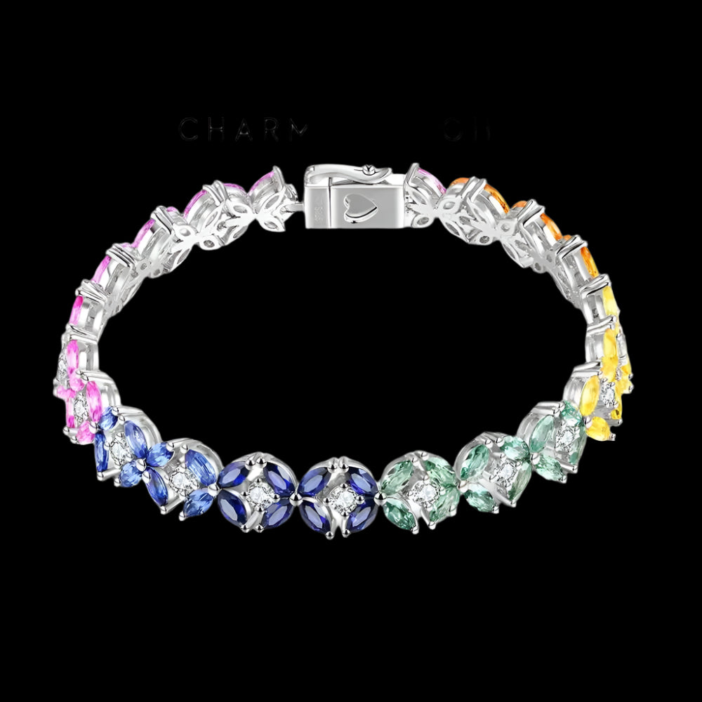 Rainbow Geometric Gemstone Bracelet