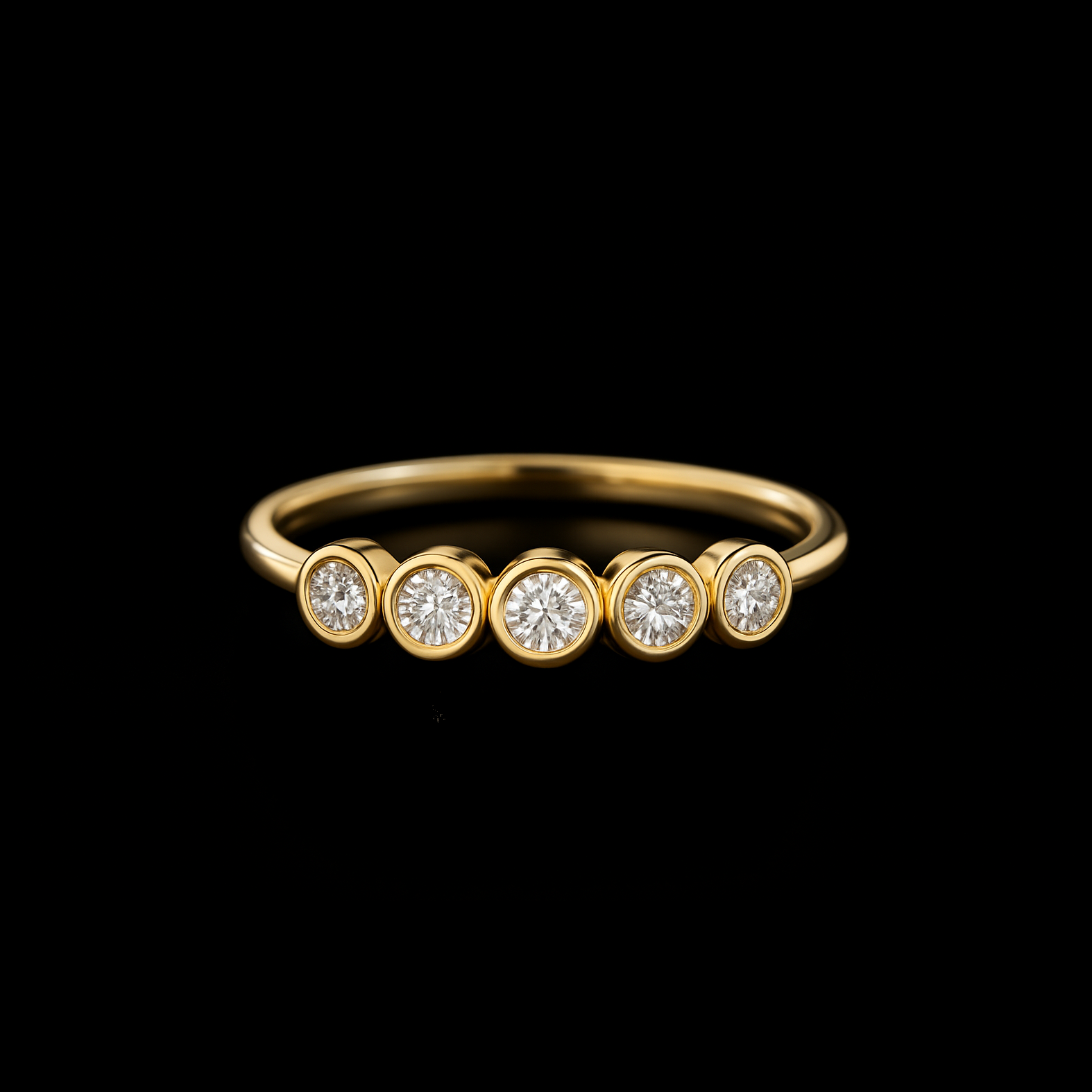 0.5Ct Round Cut Moissanite Diamond Yellow Gold Vermail Ring