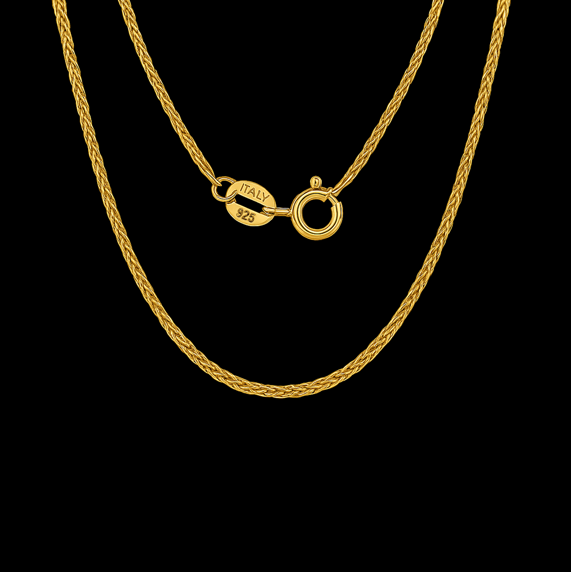 14k Italian Gold Plated Sterling Silver Chopin Chain
