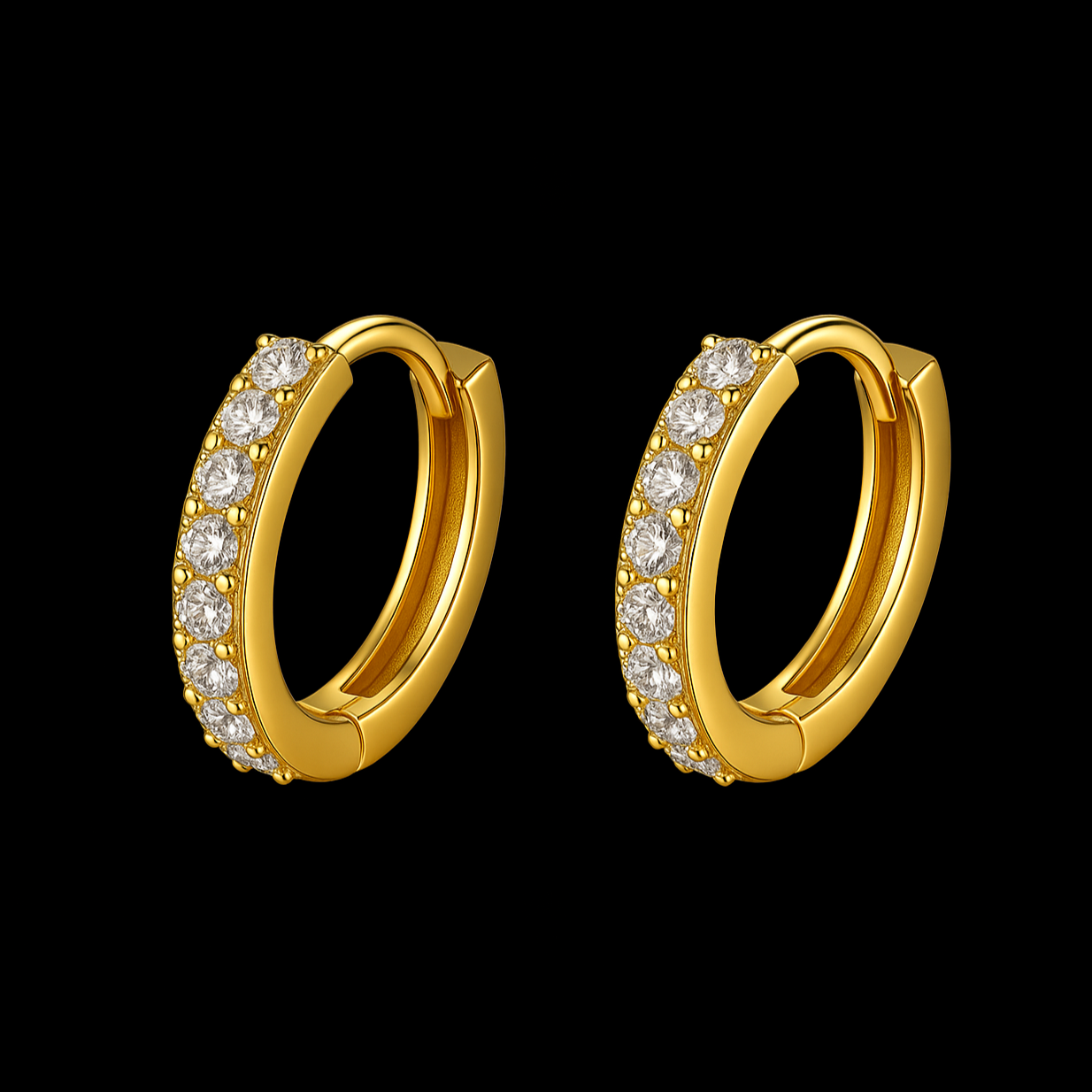 Diamond Gold Hoop Earrings