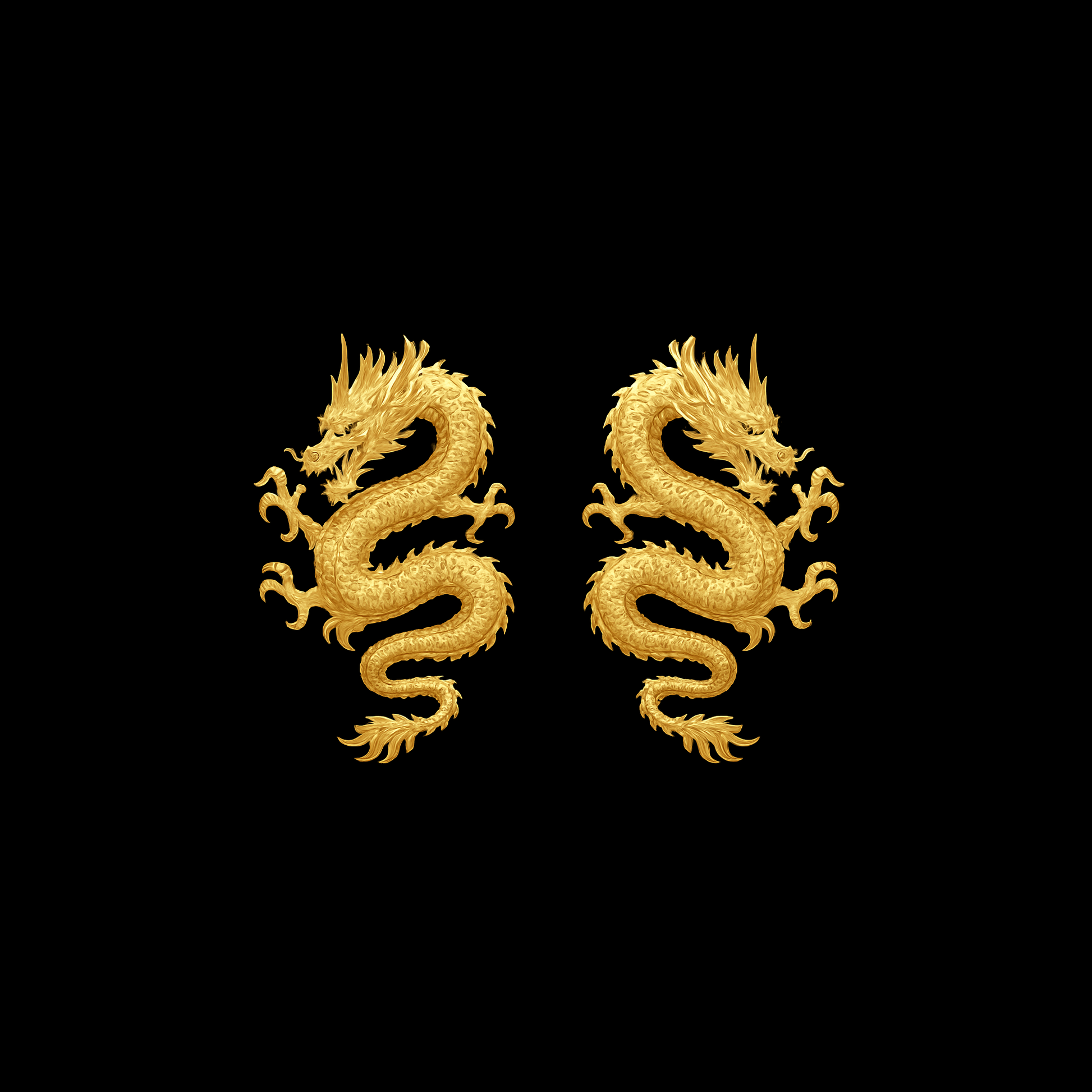 Gold Luxe Dragon Dangle Earrings