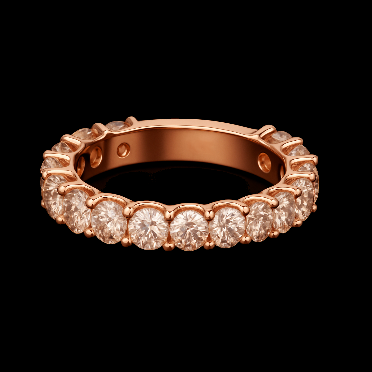 4.5Ct 4mm Moissanite Diamond 14K Rose Gold Rhodium Ring